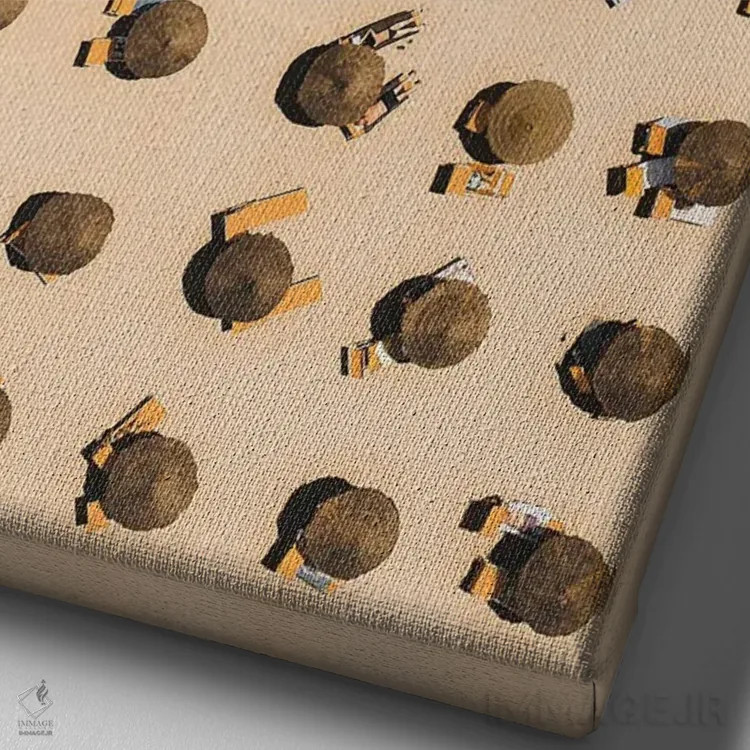 تابلو دایرههای کاه اثر آندریا کاروزو - نمای نزدیک بافت بوم