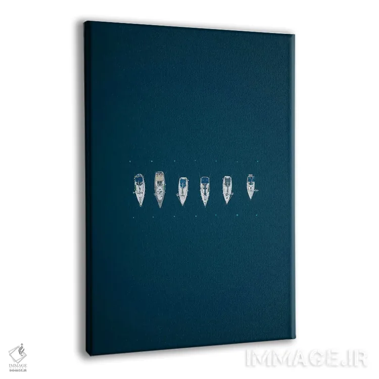 تابلو ردیف قایقها اثر آندریا کاروزو - نمای پرسپکتیو محصول