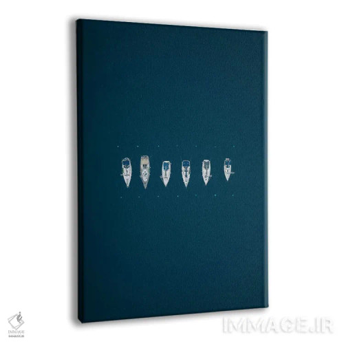 تابلو ردیف قایقها اثر آندریا کاروزو - نمای پرسپکتیو محصول