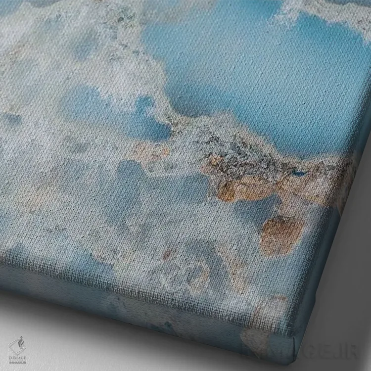تابلو تراسهای آبی اثر آندریا کاروزو - نمای نزدیک بافت بوم