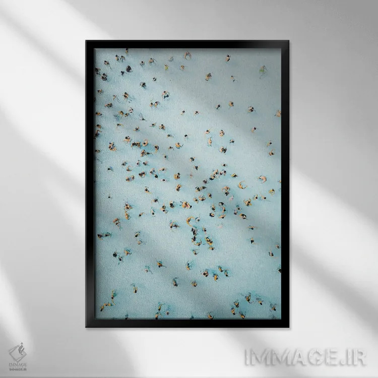 تابلو مورچههای آبی اثر آندریا کاروزو - نمای قابدار مشکی