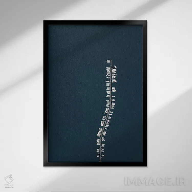 تابلو قایقهای درختی اثر آندریا کاروزو - نمای قابدار مشکی