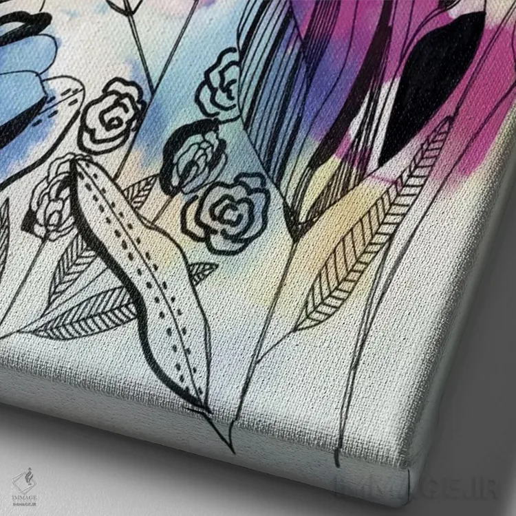 تابلو گلهای وحشی (قسمت اول) اثر کایِنا بلانکا - نمای نزدیک بافت بوم