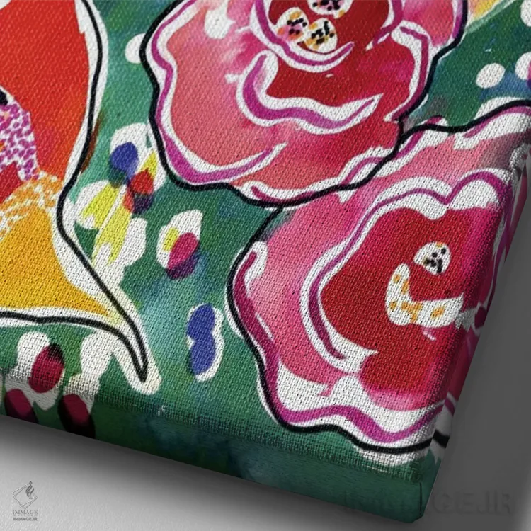 تابلو باغ گرمسیری اثر کایِنا بلانکا - نمای نزدیک بافت بوم