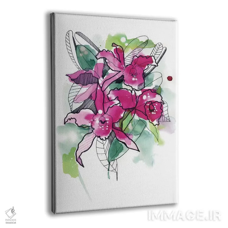 تابلو ارکیدههای سرخابی اثر کایِنا بلانکا - نمای پرسپکتیو محصول