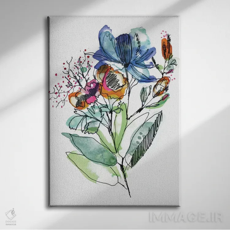 تابلو دستهگل اثر کایِنا بلانکا - نمای روبهرو روی دیوار