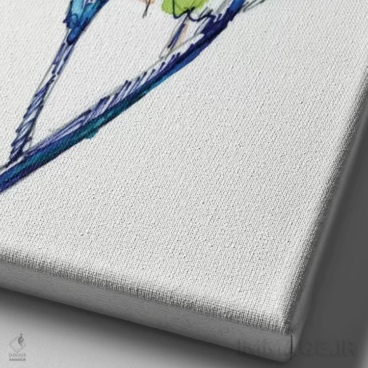 تابلو طرح گل اثر کایِنا بلانکا - نمای نزدیک بافت بوم