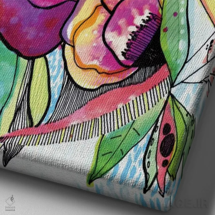 تابلو رویای گل اثر کایِنا بلانکا - نمای نزدیک بافت بوم