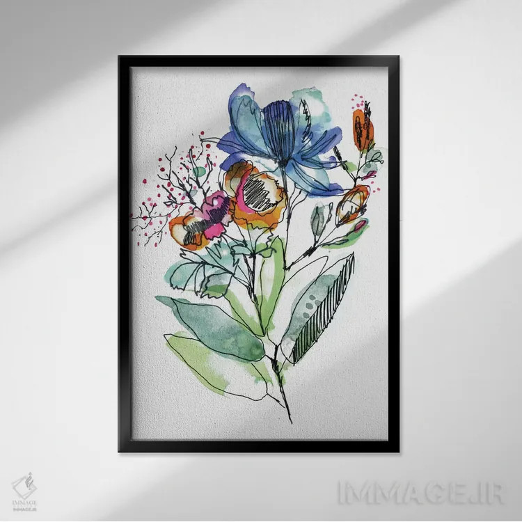 تابلو دستهگل اثر کایِنا بلانکا - نمای قابدار مشکی