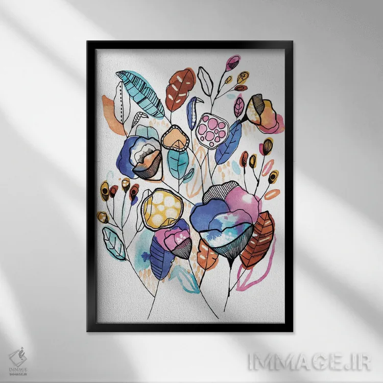 تابلو دستهگل اثر کایِنا بلانکا - نمای قابدار مشکی