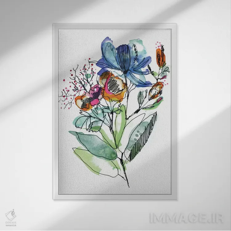 تابلو دستهگل اثر کایِنا بلانکا - نمای قابدار سفید