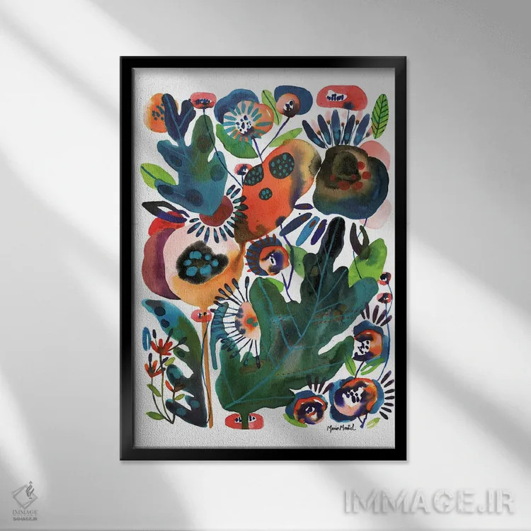 تابلو باغ گیاهان دارویی اثر کایِنا بلانکا - نمای قابدار مشکی