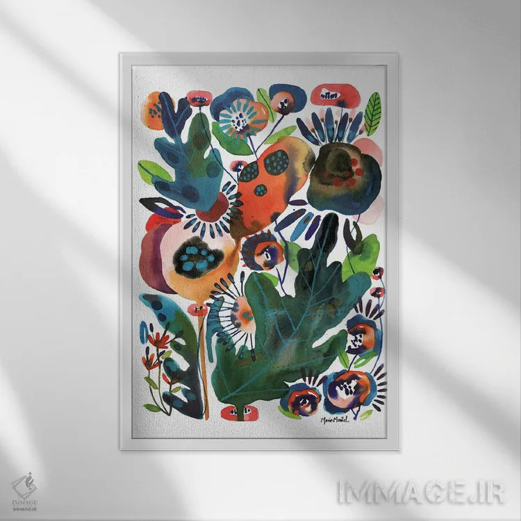 تابلو باغ گیاهان دارویی اثر کایِنا بلانکا - نمای قابدار سفید