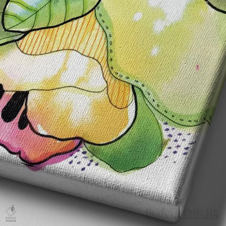 تابلو شعر ارگانیک اثر کایِنا بلانکا - نمای نزدیک بافت بوم