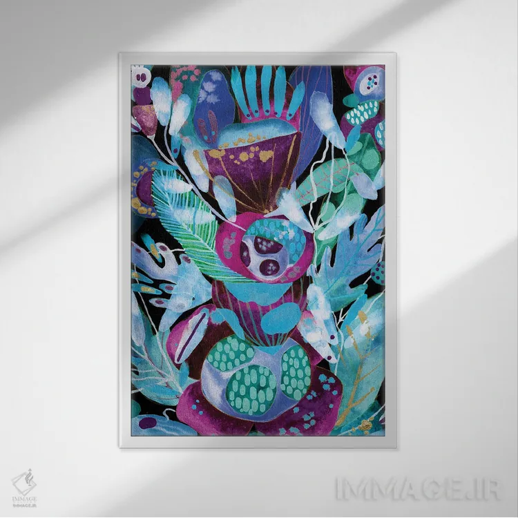 تابلو جادوی آبی اثر کایِنا بلانکا - نمای قابدار سفید