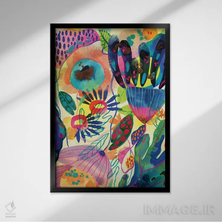 تابلو باغ نئونی اثر کایِنا بلانکا - نمای قابدار مشکی