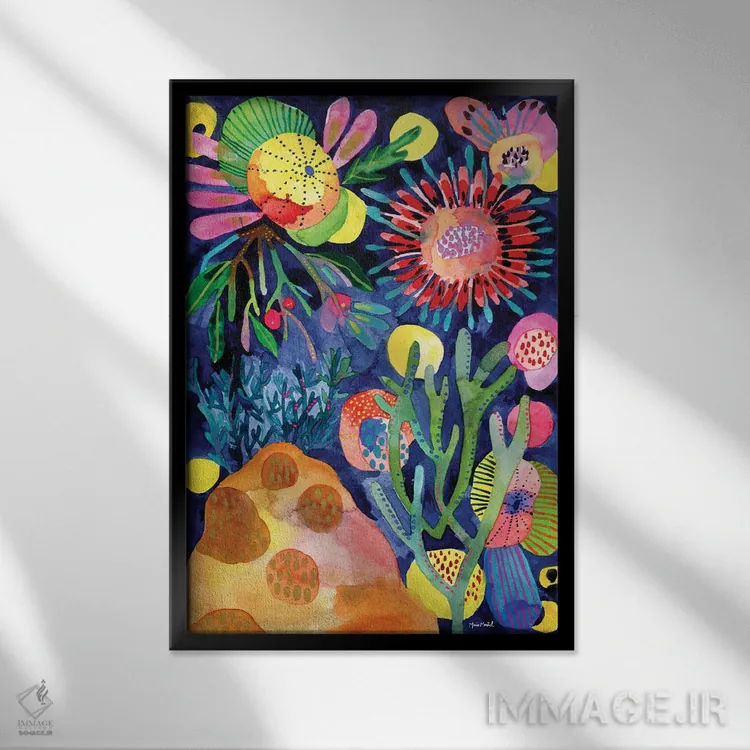 تابلو زندگی آبی اثر کایِنا بلانکا - نمای قابدار مشکی