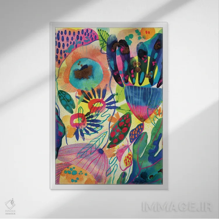 تابلو باغ نئونی اثر کایِنا بلانکا - نمای قابدار سفید