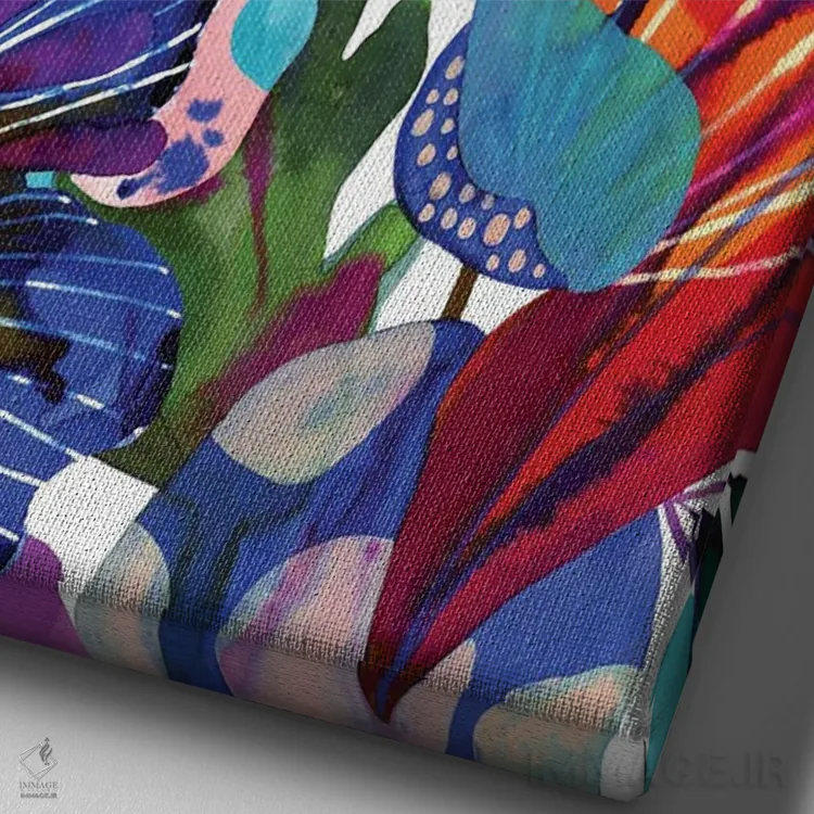 تابلو گوایابو (میوه گرمسیری) اثر کایِنا بلانکا - نمای نزدیک بافت بوم