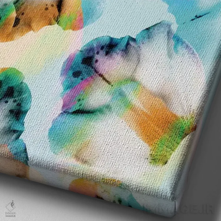 تابلو ارکیدههای روانگردان فیروزهای اثر کایِنا بلانکا - نمای نزدیک بافت بوم