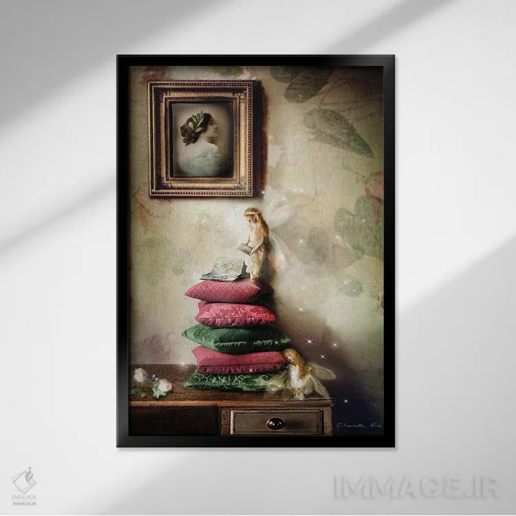 تابلو هنگام افتادن سایهها اثر شارلوت بیرد - نمای قابدار مشکی