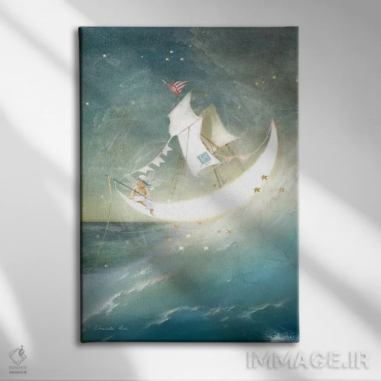 تابلو قایق ماه اثر شارلوت بیرد - نمای روبهرو روی دیوار