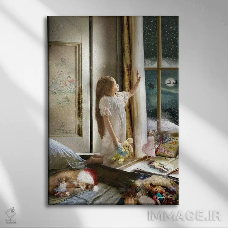 تابلو جادوی کریسمس اثر شارلوت بیرد - نمای روبهرو روی دیوار