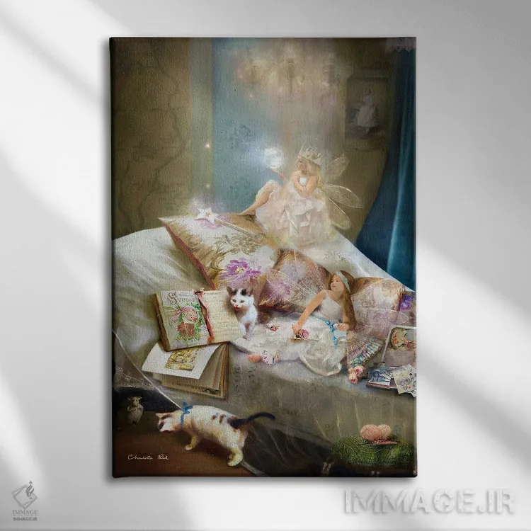 تابلو گربهکوچولو گربهکوچولو (شعر کودکانه) اثر شارلوت بیرد - نمای روبهرو روی دیوار