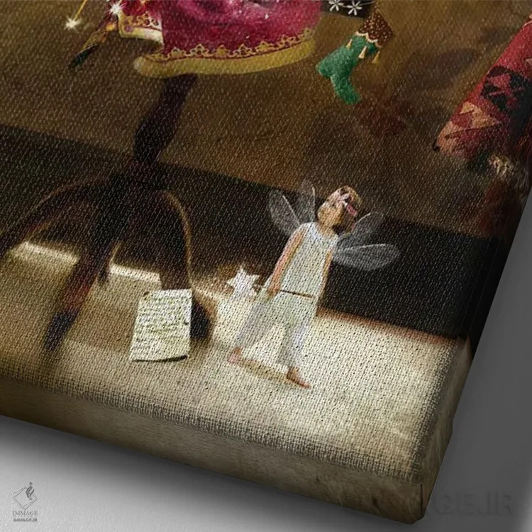 تابلو صبح کریسمس اثر شارلوت بیرد - نمای نزدیک بافت بوم