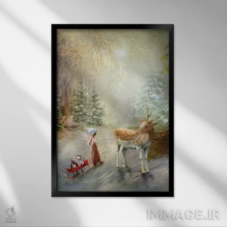 تابلو پرترهٔ رودولف و دوست جدیدش اثر شارلوت بیرد - نمای قابدار مشکی