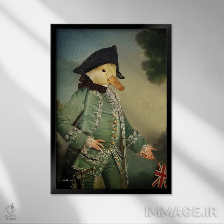 تابلو ای آنجا، سلام! اثر شارلوت بیرد - نمای قابدار مشکی