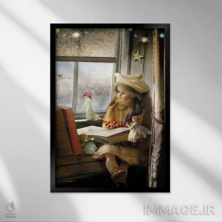 تابلو وقتی رابین سر میزند اثر شارلوت بیرد - نمای قابدار مشکی