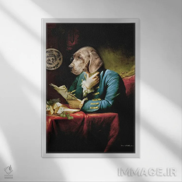 تابلو کتابخانه اثر شارلوت بیرد - نمای قابدار سفید