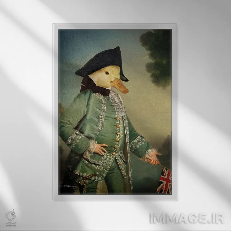 تابلو ای آنجا، سلام! اثر شارلوت بیرد - نمای قابدار سفید