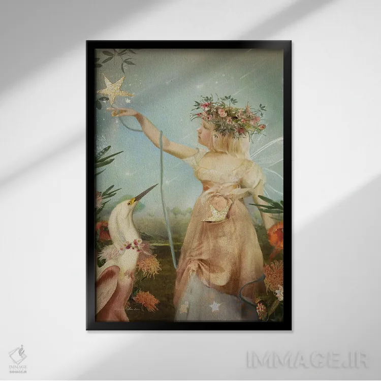 تابلو ستارهٔ افتاده را بگیر اثر شارلوت بیرد - نمای قابدار مشکی