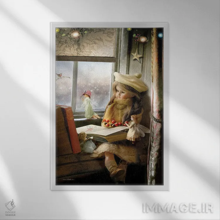 تابلو وقتی رابین سر میزند اثر شارلوت بیرد - نمای قابدار سفید