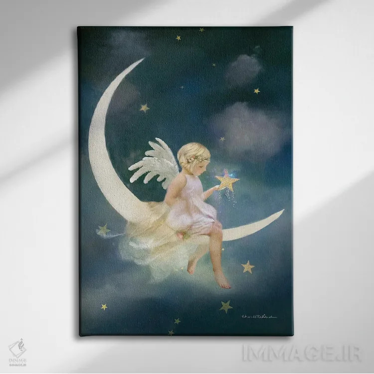 تابلو فرشتهٔ رؤیاها و آرزوها اثر شارلوت بیرد - نمای روبهرو روی دیوار