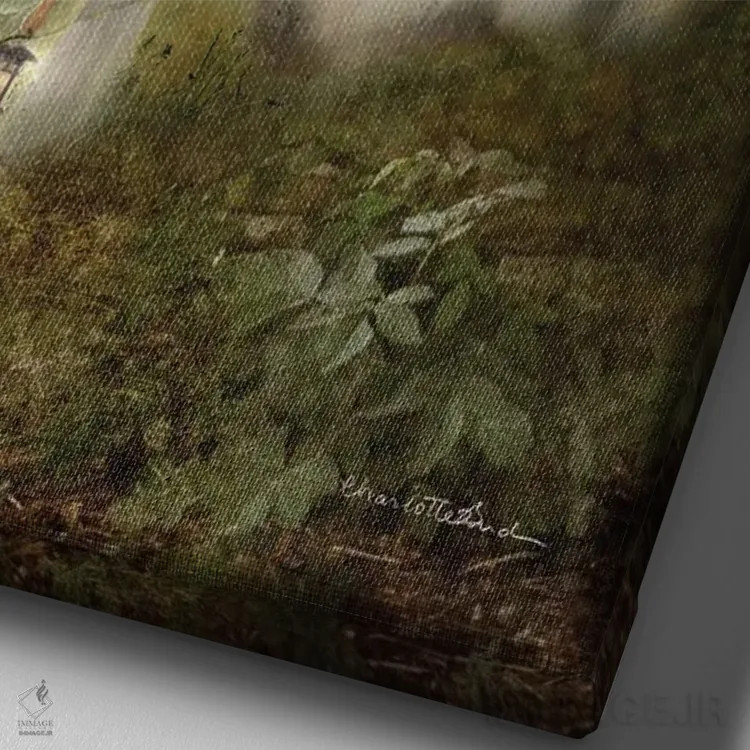 تابلو سفر به خانه اثر شارلوت بیرد - نمای نزدیک بافت بوم