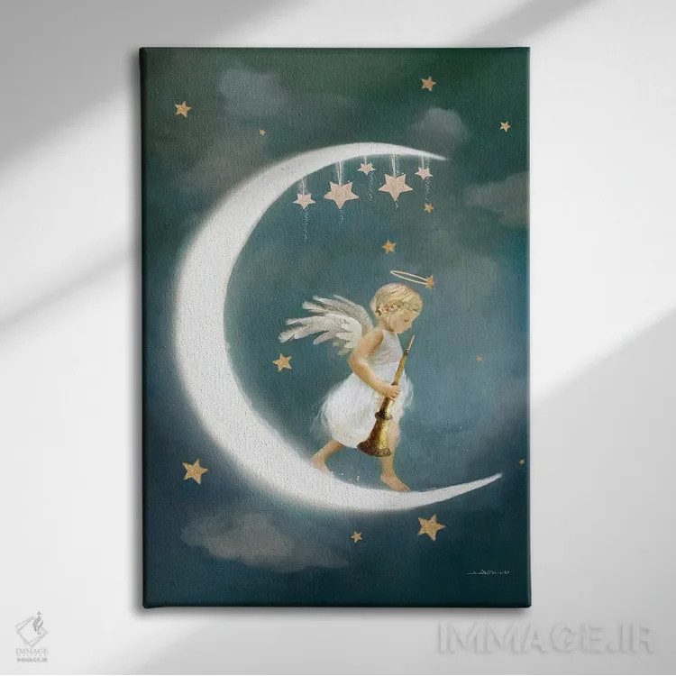 تابلو فرشتهٔ دوستی اثر شارلوت بیرد - نمای روبهرو روی دیوار