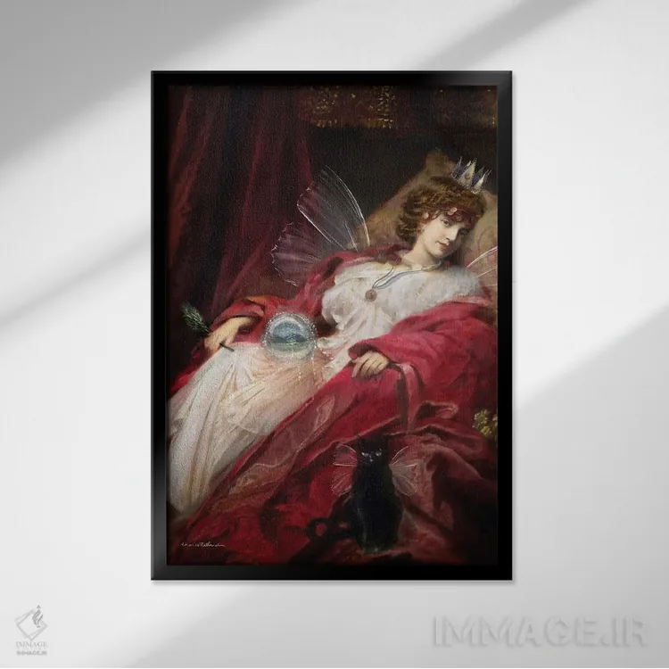 تابلو مورگان لو فی (افسانههای آرتوری) اثر شارلوت بیرد - نمای قابدار مشکی