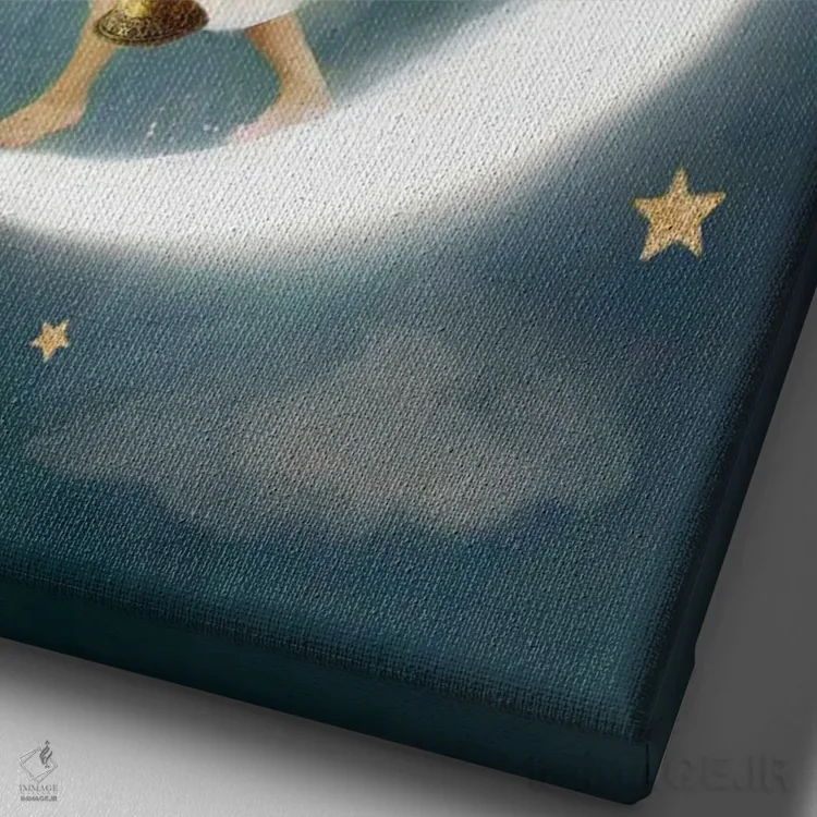 تابلو فرشتهٔ دوستی (نسخهٔ جایگزین) اثر شارلوت بیرد - نمای نزدیک بافت بوم