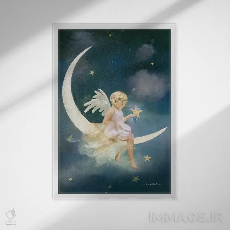 تابلو فرشتهٔ رؤیاها و آرزوها اثر شارلوت بیرد - نمای قابدار سفید