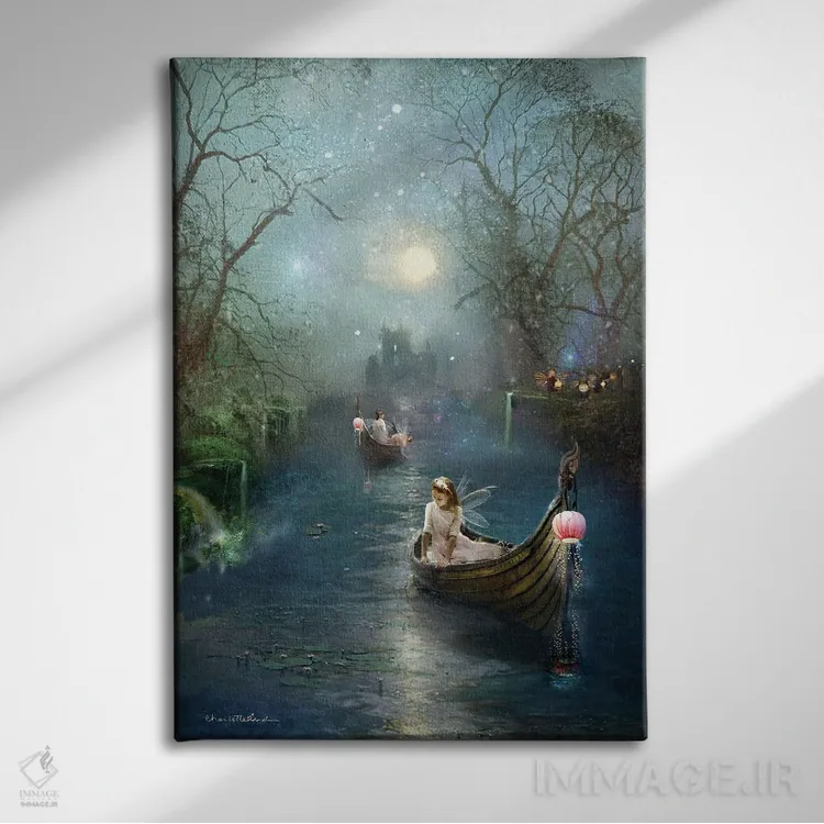 تابلو بر فراز دریاچهٔ زمستانی اثر شارلوت بیرد - نمای روبهرو روی دیوار