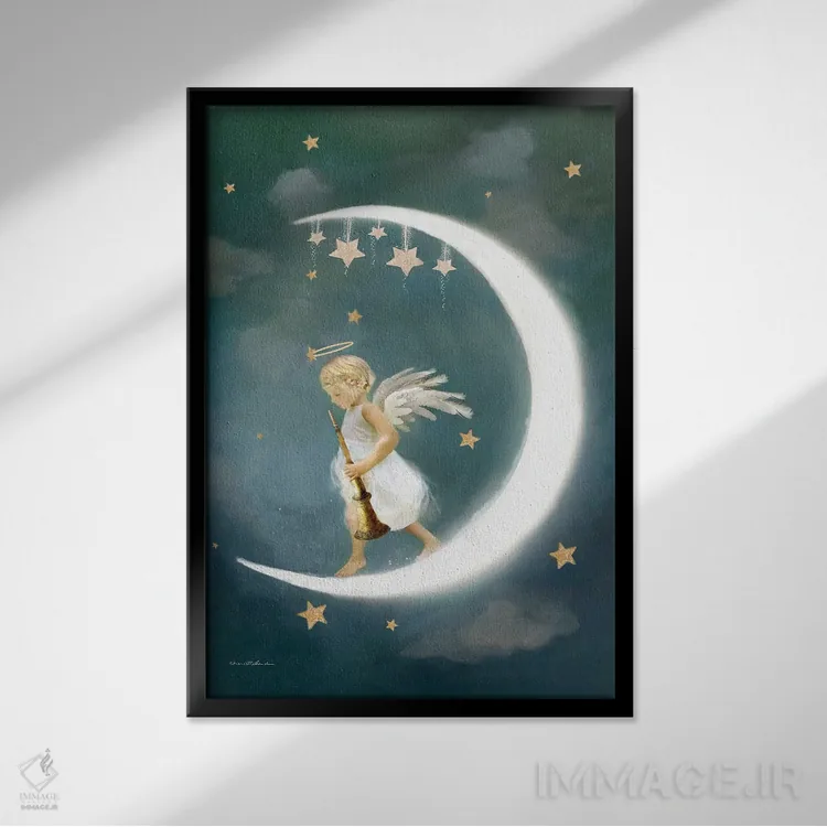 تابلو فرشتهٔ دوستی (نسخهٔ جایگزین) اثر شارلوت بیرد - نمای قابدار مشکی