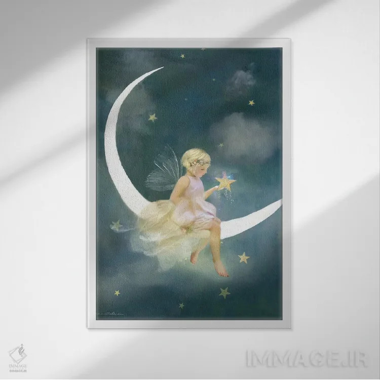 تابلو پری رؤیاها و آرزوها اثر شارلوت بیرد - نمای قابدار سفید