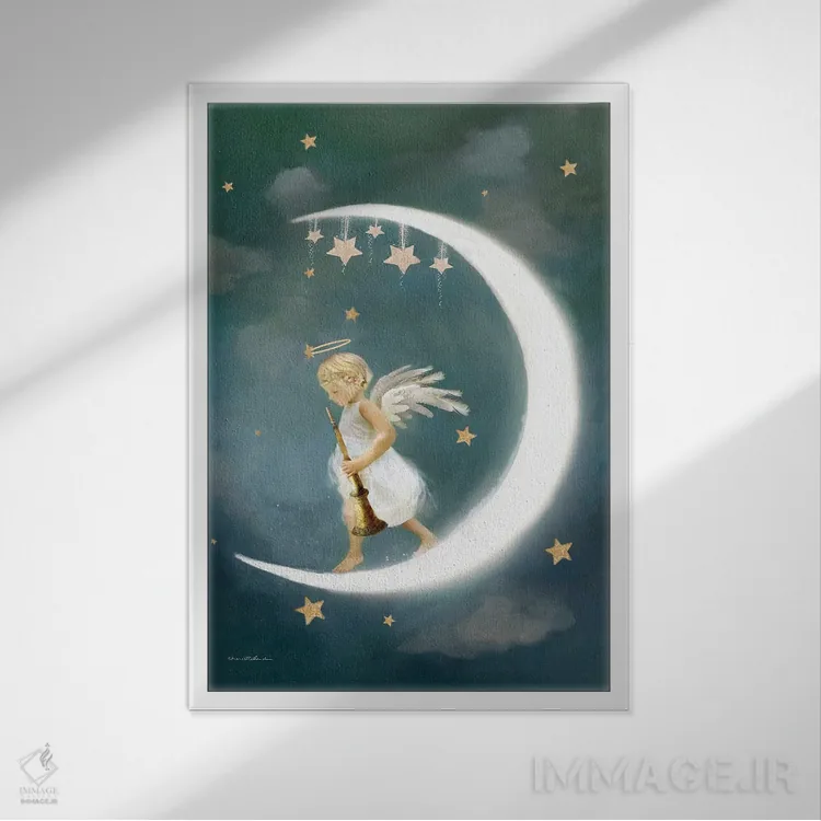 تابلو فرشتهٔ دوستی (نسخهٔ جایگزین) اثر شارلوت بیرد - نمای قابدار سفید