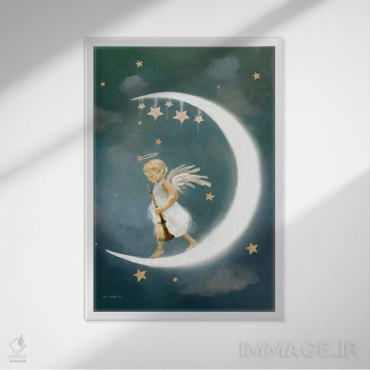 تابلو فرشتهٔ دوستی (نسخهٔ جایگزین) اثر شارلوت بیرد - نمای قابدار سفید