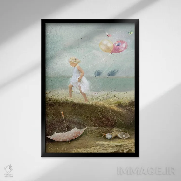 تابلو نسیم تابستانی اثر شارلوت بیرد - نمای قابدار مشکی