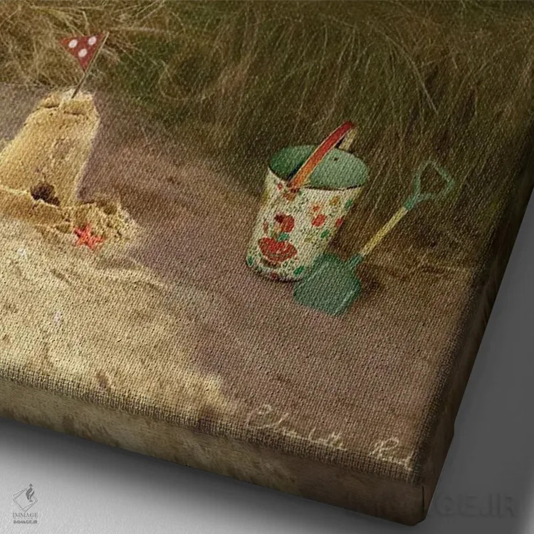 تابلو ماجراهای ساحل جنوبی اثر شارلوت بیرد - نمای نزدیک بافت بوم