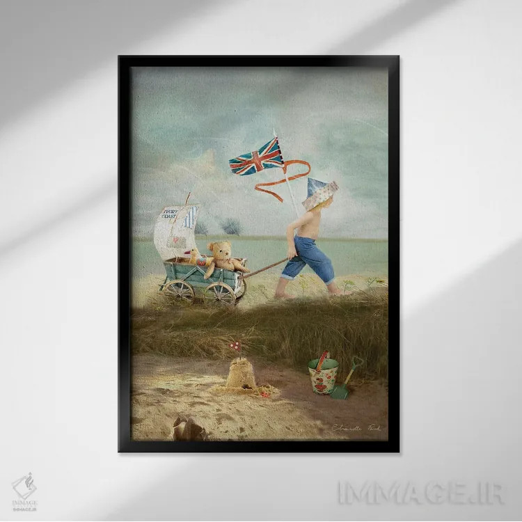 تابلو ماجراهای ساحل جنوبی اثر شارلوت بیرد - نمای قابدار مشکی